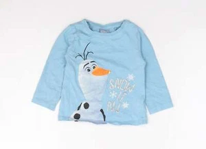 NEXT Girls Blue 100% Cotton Jersey Polo Size 9-12 Months Crew Neck Pullover - Fr - Picture 1 of 12