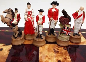 American Revolutionary War Chess Men Set Independence revolution NO Board - Picture 1 of 6