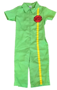 Vintage 70s Sears Toddler Boys Mechanic Jumpsuit Romper STOP Sign Halloween 3T - Picture 1 of 4