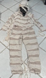 MUMMY COSTUME KIDS XL 12-14 POLY TOP W/HOOD, PANTS, & MASK SUPER GHOUL!! - Picture 1 of 7