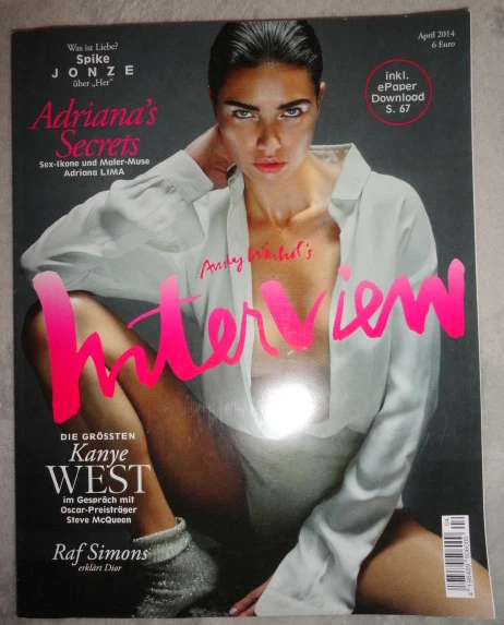 Interview German 4/2014 Adriana Lima Kanye West  Spike Jonze Raf Simons Germany - Image 1 of 1