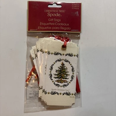 New Spode Christmas Tree Gift Tags 12 Piece Holiday Wrapping Table Decor - Image 1 of 4
