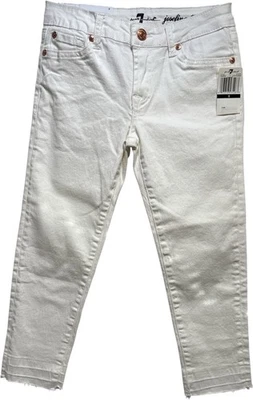 Pantalones de mezclilla blancos Josefina ajustados femeninos boyfriend 7 for all Mankind nuevos con etiquetas, niñas 8 Foto 1 de 4