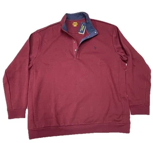Polo Ralph Lauren Herren weinrot Pullover 1/4 Knopf Stehkragen Pullover Henley - Bild 1 von 12