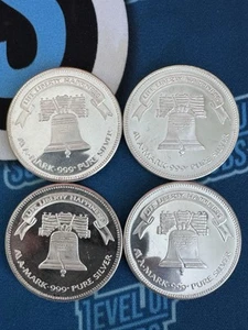 Lot Of (4) 1986 Proof A-Mark Life Liberty Happiness Liberty Silver Eagle .999 - Picture 1 of 2