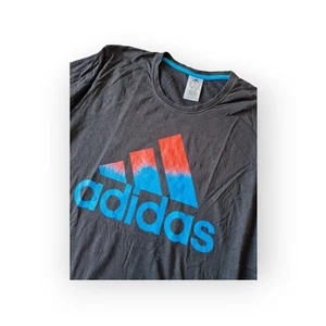 Men Adidas black blue red tshirt, size XL, very good, - Picture 1 of 5