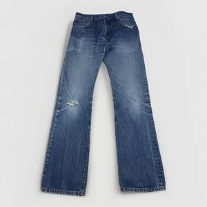 Levis 517 Jeans Mens 32x36 Bootcut Dark Wash Western Cowboy Blue Denim Distress - Picture 1 of 19