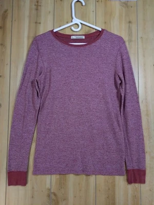 Threads 4 Thought Red Crewneck Waffle Knit Shirt Mens S Lumberjack Layering - Image 1 of 4