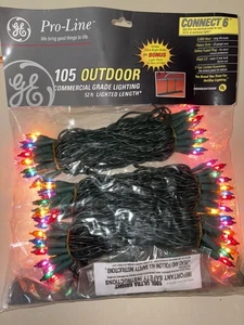 GE Pro-Line 105 Commercial Grade Multi Color Lights Outdoor Christmas + HOLDER - Picture 1 of 13