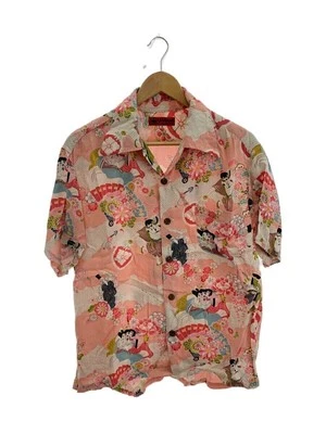 YAMANE DELUXE Open collar/Seven Lucky Gods/Aloha shirt/40/Rayon/Pink/Used - Image 1 of 4