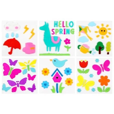 6 Hojas Adhesivos de Gel para Ventanas, Pegatinas de Gelatina de Doble Cara para Ventanas, Muelle Foto 1 de 4