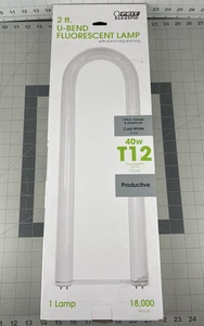 Fluorescent Bulbs 40 W T12 U-Bend 2 Ft, By Feit Electric, Cool White, 18K Hrs ea - Picture 1 of 2