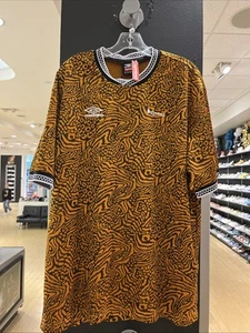 Supreme Umbro Jacquard Animal Print Soccer Jersey Orange Sz XL - Picture 1 of 5
