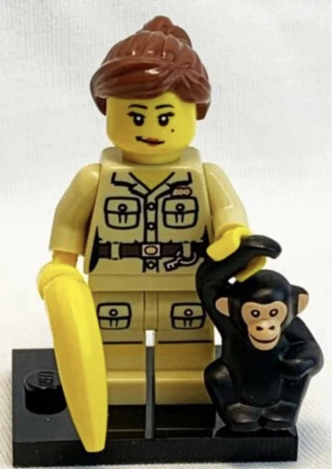 Lego Mujer Zoo Keeper Minifigura 8805 Serie 5 Chimpancé Plátano Mono Soporte Foto 1 de 1