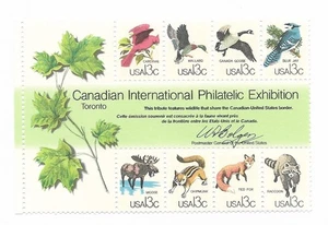 RARE Canadian Phil Exhibition Toronto 1978 13¢ CAPEX Wildlife Souvenir Sheet - Bild 1 von 1