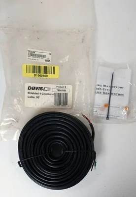 4-проводной удлинительный кабель для метеостанции Davis 7876-050 ~ 50 футов ~ новый из старых запасов - Изображение 1 из 2