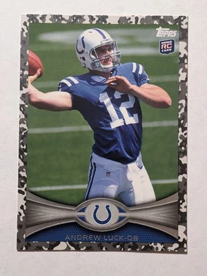 2012 Topps Andrew Luck #140 Camo Military Rookie Card RC #248/399 SP - Image 1 of 2