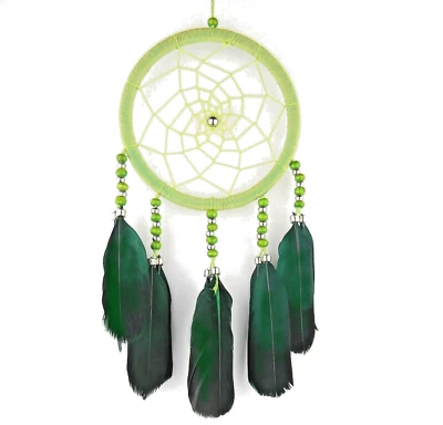 Dream Catcher Green Traditional Dreamcatcher 12cm x 25cm Girls Boys - Image 1 of 4