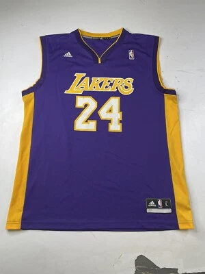 Camiseta Adidas Kobe Bryant #24 Los Angeles LA Lakers NBA Adulto Grande Roxa Dourada - Imagem 1 de 4