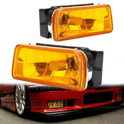 For BMW 3 Series E36 M3 1992-1999 Yellow Lens Front Bumper Fog Light Housing Kit — 第 1/4 张图片