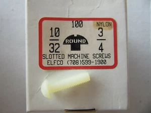 (100) Nylon 10/32 X 3/4" Slotted Round Head Machine Screws NEW!!! Free Shipping - Picture 1 of 1