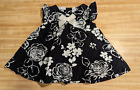 First Impressions Baby Girl Size 6-9 Months 100% Cotton Black Floral Dress