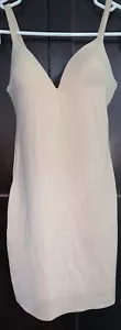 NAOMI NICOLE Shapes Curves Plunge Padded Convertible Beige Nude Full Slip S - Picture 1 of 10