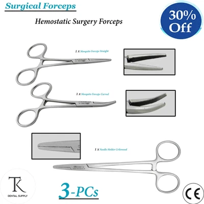 TK PLUS Chirurgische Instruments Zahnarzt Labor Hemostatisch Klamme Sperren Zange Satz