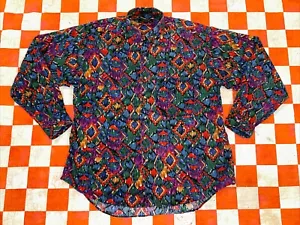 VINTAGE Colours by Alexander Julian Long Sleeve Button Up Large DAN FLASHES - Picture 1 of 5