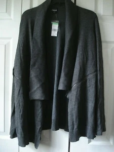 Ladies Open Front Cardigan Gray Size 1X Simply Emma - Picture 1 of 2