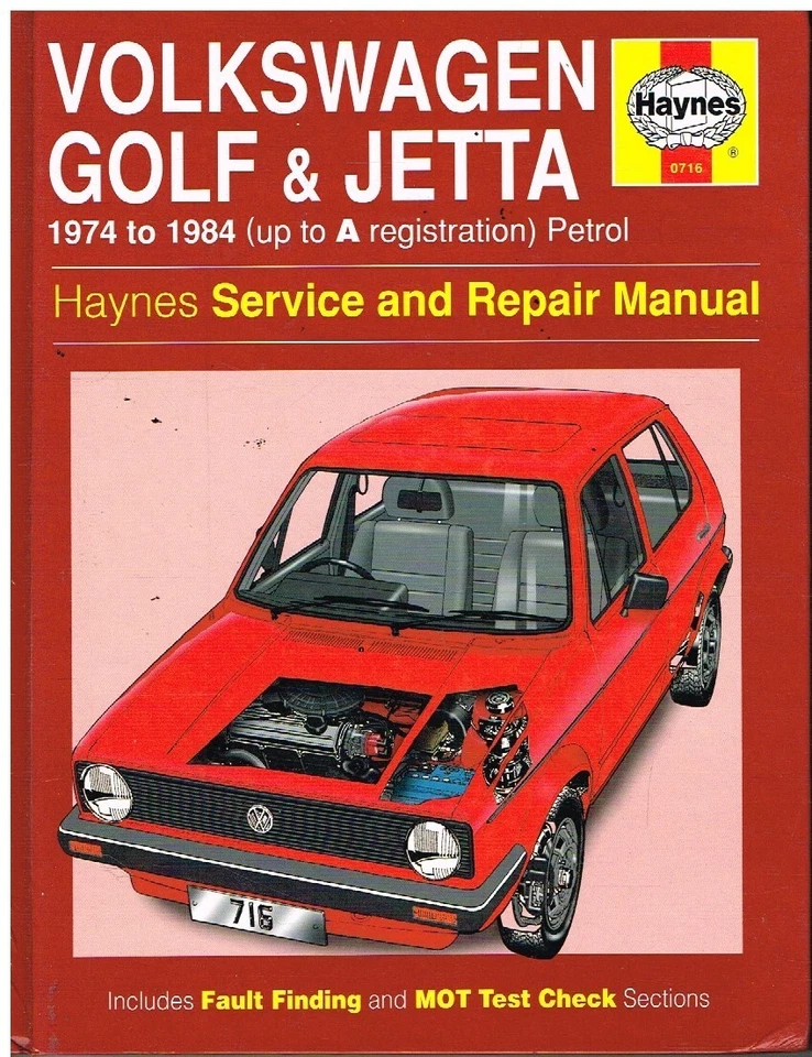 VW GOLF MK1 & JETTA Mk1 1.1 , 1.3 PETROL 1974-84 WORKSHOP MANUAL *VGC HARDBACK* - Image 1 of 1