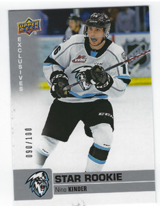 NINO KINDER 2019-20 UPPER DECK CHL HOCKEY STAR ROOKIE EXCLUSIVES /100