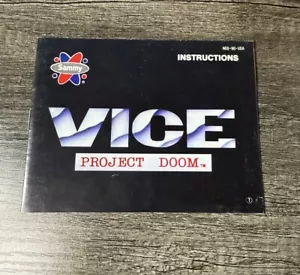 Vice: Project Doom Nintendo Nes Instruction Booklet Manual Only - Picture 1 of 2