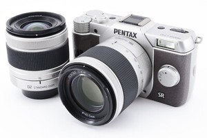 Pentax Q10 12.4MP Silver/Brown 02 06 Lens Kit [Exc+++] w/Strap From Japan Y1252