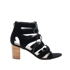 Marc Fisher Black Suede Gladiator Lace Up Sandals 6.5M - Picture 1 of 8