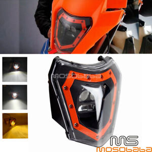 Front LED Headlight Universal Dirt Bike For Honda CRF450F CRF230 SXF 250 RMZ400