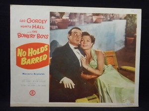 NO HOLDS BARRED 1951 Lobby Card Bowery Boys Comedy Leo Gorcey Marjorie Reynolds
