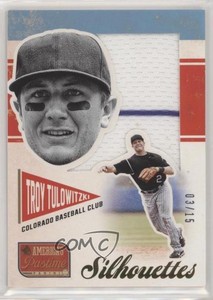 2013 Panini America's Pastime Silhouettes Materials Gold /15 Troy Tulowitzki