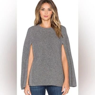 Suéter BCBGMaxazria Sherwin en Poncho Gris Jaspeado Talla M/L Foto 1 de 4