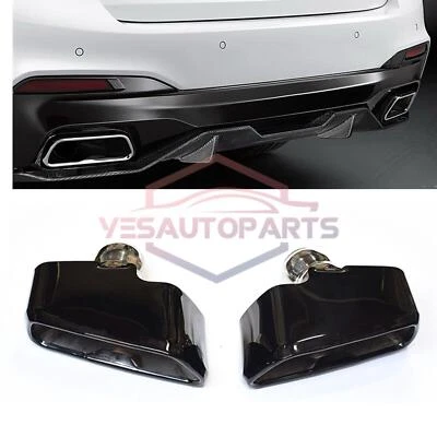 For 2017-21 BMW 5-Series G30 G31 530i Black Rear Exhaust Muffler Pipe Tips - Imagem 1 de 4
