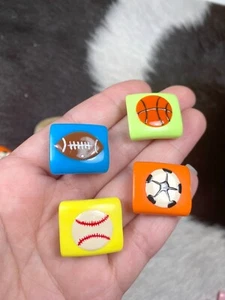 Sports Beads Colorful Beads 50 pcs 2 hole RESIN Rectangle Jewelry Beads DIY - Picture 1 of 5