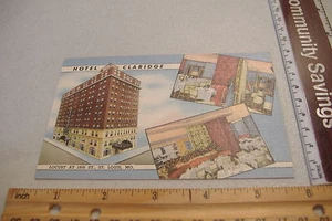 ~HOTEL CLARIDGE~LOCUST AT 18TH ST., ST. LOUIS, MO.~VINTAGE POSTCARD~ - Picture 1 of 2