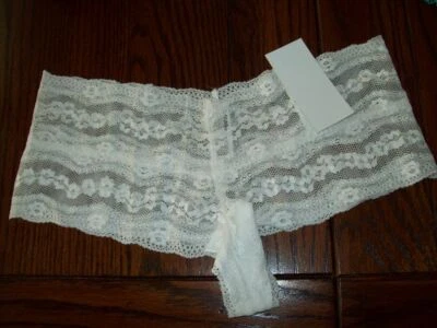 NUEVO CON ETIQUETAS B.TEMPT'D BY WACOAL MALLA ELÁSTICA ENCAJE TANGA BRAGAS 976182 BLANCO S Foto 1 de 2