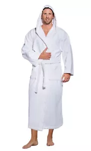 White Hooded Robe for Men, Fits Adult Medium to XL Sizes. - Picture 1 of 1
