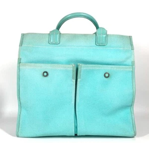 TIFFANY&Co. Hand Bag Jitney 2WAY Bag Shoulder Bag Crossbody Tote Bag Canvas blue - Picture 1 of 16