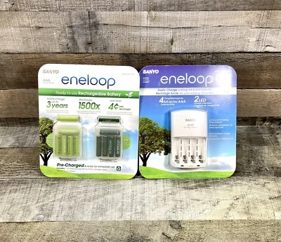 Cargador de batería Sanyo Panasonic Eneloop Ni-MH nuevo con 12 pilas AAA Eneloop Foto 1 de 4