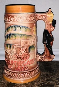 Vintage New Orleans Birthplace Of Jazz Beer Stein Mug Bourbon Street 7 Inch - Picture 1 of 3