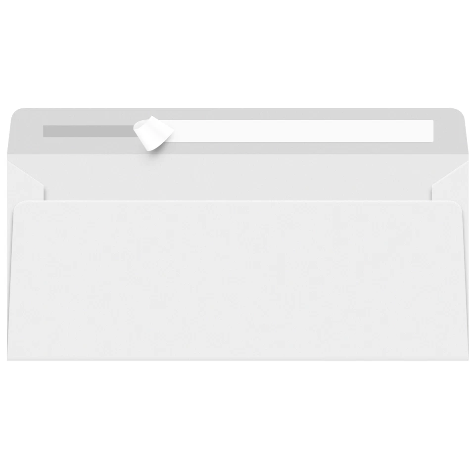 #10 Strip & Seal Regular Envelopes, White, 24w(90gsm), 4 1/8 x 9 1/2, 2500 Qty - Image 1 of 1