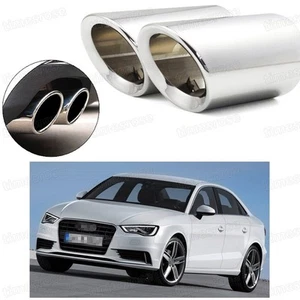 Car Exhaust Muffler Tip Tail Pipe Trim Silver for Audi A3 Sportback / Sedan A030 - Picture 1 of 6