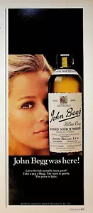 1967 John Begg Scotch Whisky Vintage Print Ad Glasgow Scotland Beautiful Woman - Picture 1 of 1